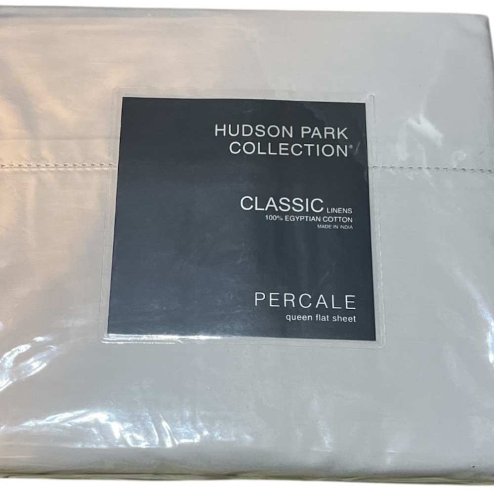 Hudson Jeans Classic Percale Flat Sheet - White